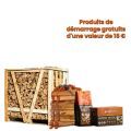 Demi-palette de bois de chauffage au choix + produits d'allumage gratuits d'une valeur de 18 €