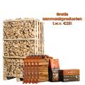Hele pallet brandhout 25cm naar keuze + gratis aanmaakproducten t.w.v. €28