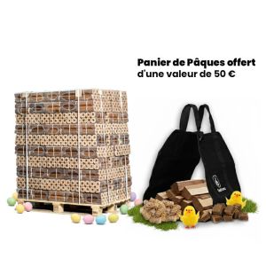 Palette entière de briquettes de bois au choix + un coffret de Pâques gratuit d'une valeur de 50 €