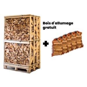 Palette complète de bois de bouleau + 5 sacs d’allume-feu gratuits