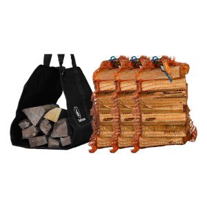 Gevulde haardhout draagtas