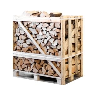 Halve pallet ovengedroogd gekloofd berken/essen haardhout mix 25cm