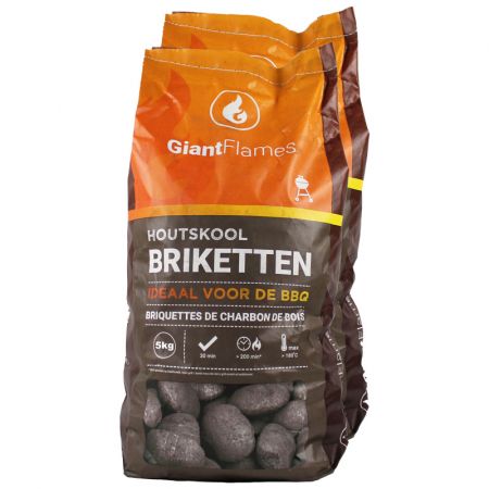 Briquettes de charbon de bois pour barbecue Giant Flames 35 sacs x 5 kg (175 kg) main product photo