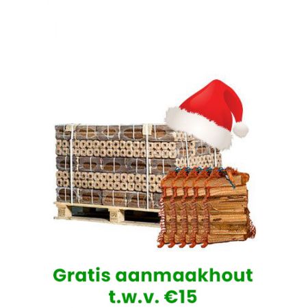 Halve pallet houtbriketten naar keuze + 3 zakken aanmaakhout gratis main product photo