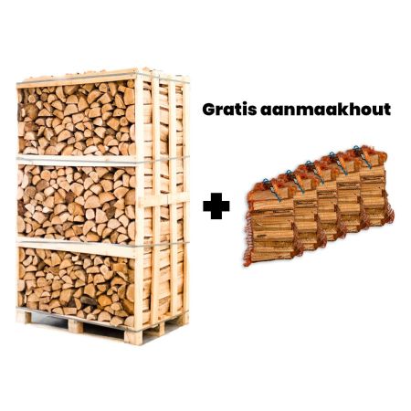 Hele pallet eikenhout + gratis 5 zakken aanmaakhout main product photo