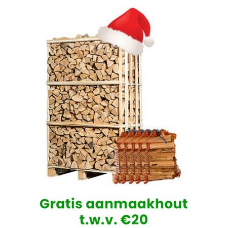 Palette entière de bois de chauffage au choix + 5 sacs de bois d'allumage gratuits main product photo