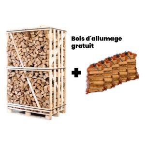 Palette entière de bois de hêtre + 5 sacs de petit bois gratuits