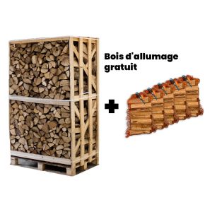 Palette de bois d'acacia + 5 sacs de petit bois d'allumage gratuits