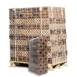 Briquettes de Pini Kay (import) palette 96 sacs x 10 kg  (960 kg)