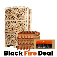 Palette complète de bois de chauffage au choix + produits d'allumage gratuits