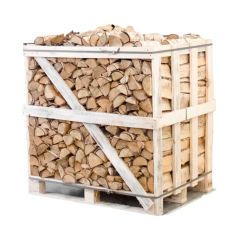Halve pallet ovengedroogd gekloofd berken haardhout 25cm